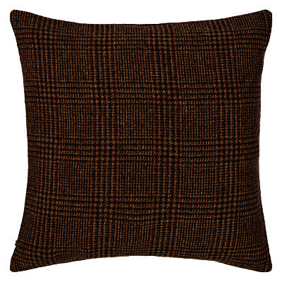 Bronte by Moon Tweed Check Cushion Brown